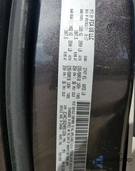 2017 Chrysler Pacifica Touring L z USA, uszkodzony, nr VIN 2C4RC1BG2HR811234